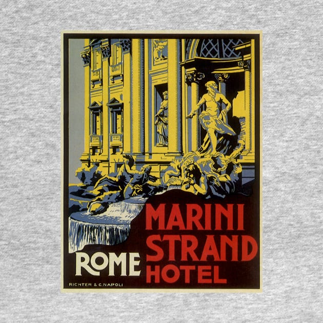 Vintage Travel Poster from Marini Strand Hotel by MasterpieceCafe